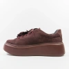 La Via Hanza 23-57/17 Bordowe sneakersy damskie zamszowe na platformie