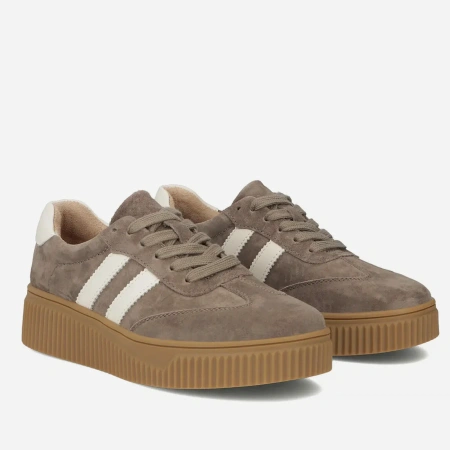 Filippo 6776 beżowe sneakersy damskie zamszowe na platformie