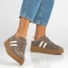 Filippo 6776 beżowe sneakersy damskie zamszowe na platformie