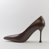 Czółenka damskie KOTYL Szpilki Skórzane Brązowe na obcasie eleganckie 8525