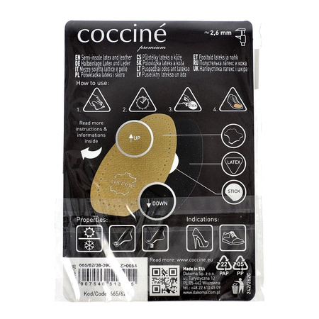  Półwkładka skórzana pekari na lateksie - COCCINE SEMI-INSOLES