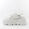 Sneakersy damskie EKSBUT Białe siateczkowe sandały skórzane Slingback 7233