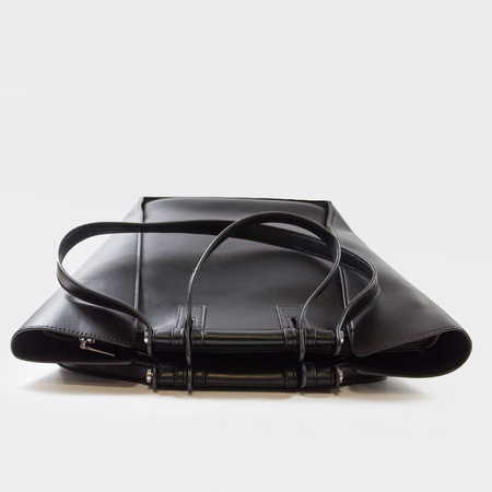 Torebka damska Shopperka Czarna Z paskami 885587