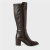 Tamaris 25509 Brązowe kozaki damskie Mocca na obcasie 7 cm