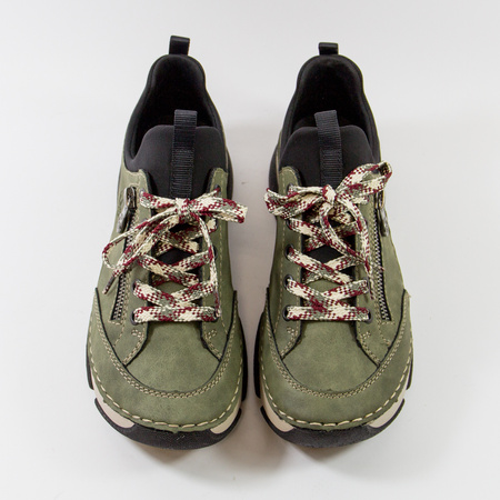 Półbuty damskie RIEKER Sneakersy zielone Trzewiki Antistress 45973-54