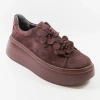 La Via Hanza 23-57/17 Bordowe sneakersy damskie zamszowe na platformie