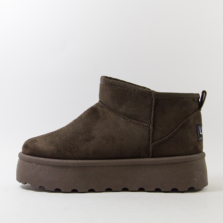 Śniegowce damskie EMU Botki na platformie brązowe ocieplane na zimę VL241