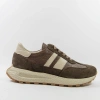 Kampa N1291 Brązowe sneakersy damskie skórzane na grubszej podeszwie