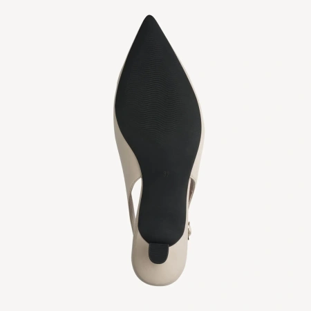 Marco Tozzi 29514 czółenka damskie beżowe slingback skóra