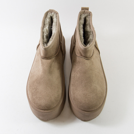 Śniegowce damskie EMU Botki na platformie beżowe ocieplane na zimę WW224