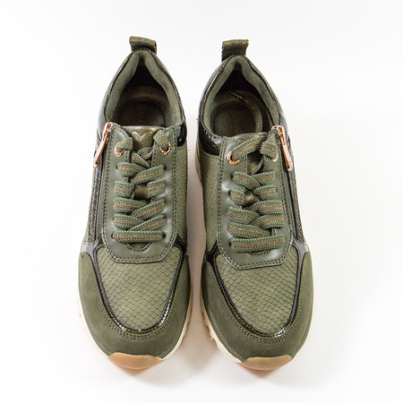 Sneakersy damskie MARCO TOZZI 23739 zielone półbuty na koturnie 23767