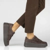 Filippo DP7987 Brązowe sneakersy damskie zamszowe na platformie