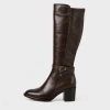 Tamaris 25509 Brązowe kozaki damskie Mocca na obcasie 7 cm