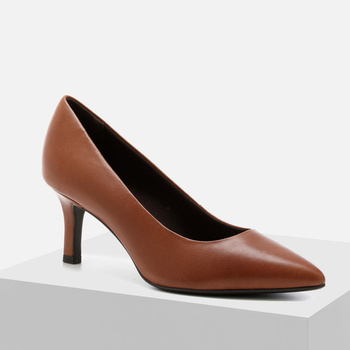 Czółenka damskie TAMARIS Brązowe półbuty skórzane Touch It na obcasie 22434