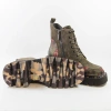 Artiker 59C0250 Botki damskie skórzane zamszowe khaki w kwiaty