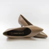 Marco Tozzi 22414 Czółenka damskie skórzane cappuccino na obcasie 7 cm brązowe
