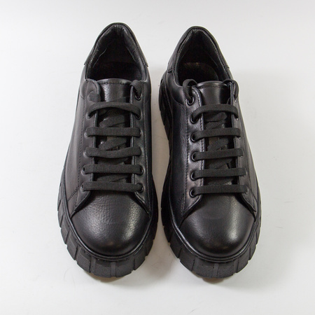Sneakersy damskie T.SOKOLSKI Czarne półbuty skórzane na platformie J25-403