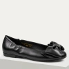 Visconi 7791 baleriny damskie skórzane czarne eleganckie
