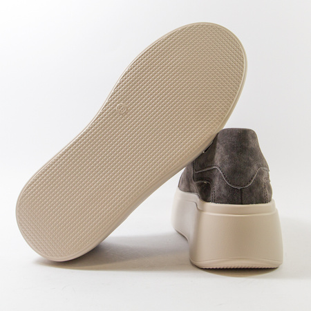 Półbuty damskie SOHO 8110 Brązowe Sneakersy skórzane na platformie