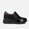 Sneakersy damskie FILIPPO Czarne skórzane półbuty na koturnie 6473