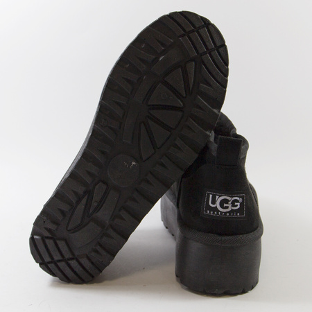 Śniegowce damskie EMU Botki na platformie czarne ocieplane na zimę GB-002