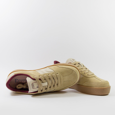 Sneakersy damskie DANIEL LOPEZ Beżowe Skórzane Półbuty zamszowe 4022