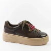 Tamaris 23775 brązowe sneakersy damskie skórzane na platformie mocca