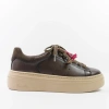 Tamaris 23775 brązowe sneakersy damskie skórzane na platformie mocca