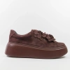 La Via Hanza 23-57/17 Bordowe sneakersy damskie zamszowe na platformie