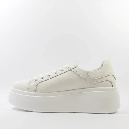 Goodin 1072 białe sneakersy damskie skórzane na platformie