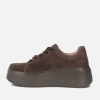Filippo DP7987 Brązowe sneakersy damskie zamszowe na platformie