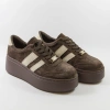Goodin 1044 brązowe sneakersy damskie zamszowe na platformie