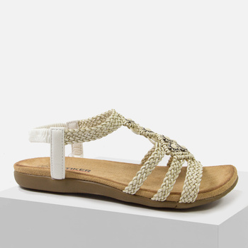 Sandały damskie ARTIKER 56C1323 Białe płaskie Wsuwane na gumce Komfortowe