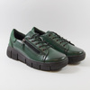 Sneakersy damskie CAMBELL Zielone skórzane półbuty na platformie 19305