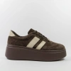 Goodin 1044 brązowe sneakersy damskie zamszowe na platformie