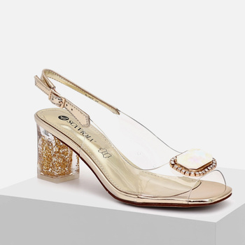 Sandały damskie SCAVIOLA Aura S-357 Złote silikonowe Eleganckie wesele