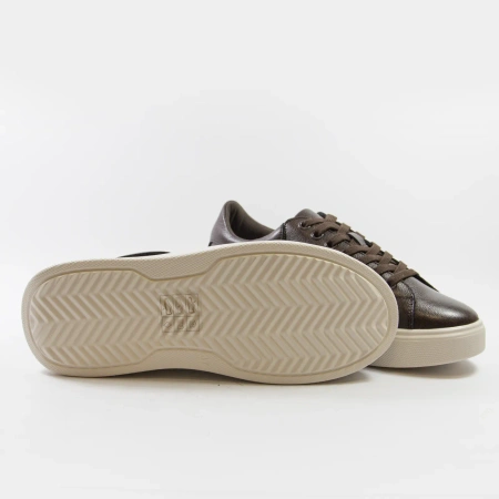 Cambell 19379 brązowe sneakersy damskie skórzane na platformie