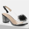 D&A MR61-9011 Eleganckie sandały damskie czarne transparentne silikonowe