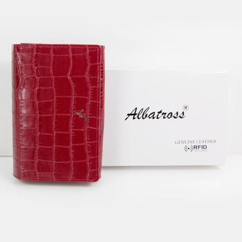 Portfel damski Albatross Skórzany Czerwony RFID