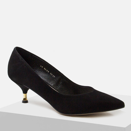 Czółenka damskie KOTYL Szpilki Skórzane Czarne zamszowe eleganckie 5459