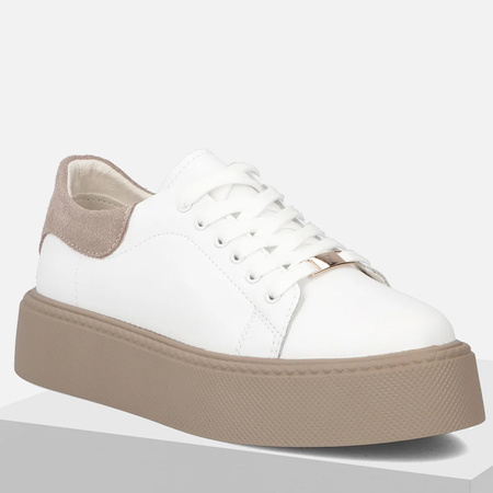 Filippo 6119 białe sneakersy damskie skórzane na platformie