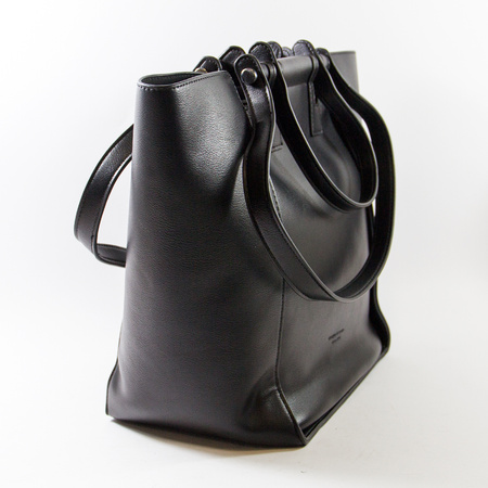 Torebka damska Shopperka Czarna Z paskami 885587