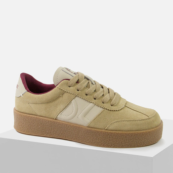 Sneakersy damskie DANIEL LOPEZ Beżowe Skórzane Półbuty zamszowe 4022