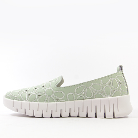 Półbuty damskie T.SOKOLSKI Miętowe Ażurowe Slip-on Wsuwane Zielone W25-29