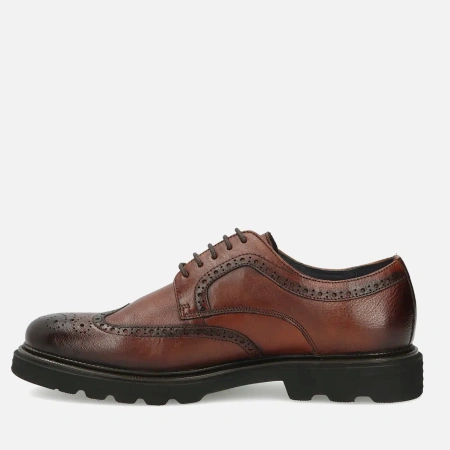 Filippo MP8008 Brązowe półbuty męskie skórzane brogue wizytowe
