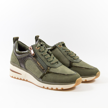 Sneakersy damskie MARCO TOZZI 23739 zielone półbuty na koturnie 23767