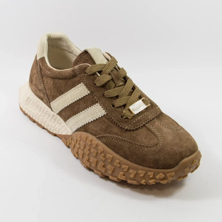 Goodin 1090 brązowe sneakersy damskie zamszowe na platformie