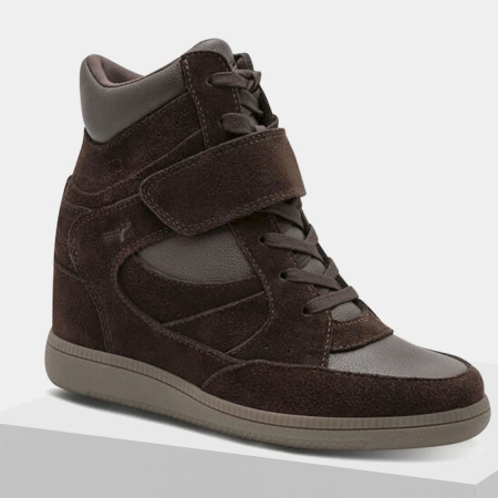 Tamaris 25282 Brązowe wysokie sneakersy damskie skórzane