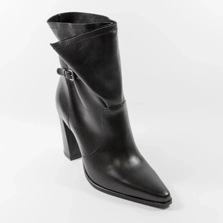 MAGZA 2992 eleganckie czarne botki damskie skórzane na jesień