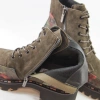 Artiker 59C0250 Botki damskie skórzane zamszowe khaki w kwiaty
